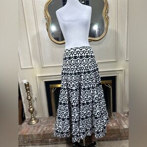 WD·NY Maxi Skirt 8 Black White Mod Whimsygoth